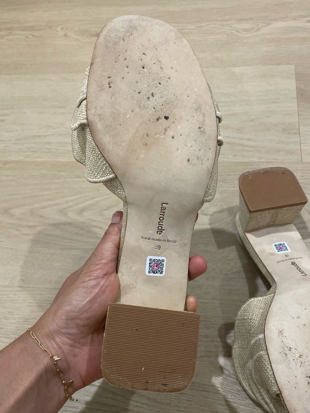 Larroudé Natural Raffia Ruffle Mule - Picture 5 of 7